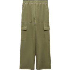 Mango Elastic Waist Cargo Pants - Khaki