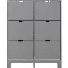 GFW Narrow Grey Shoe Rack 102x126.5cm