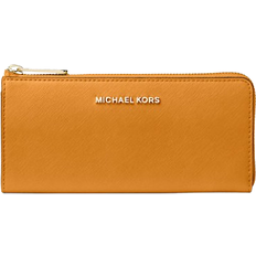 Wallets & Key Holders Michael Kors Jet Set Travel Large Saffiano Leather Quarter Zip Wallet - Honeycomb