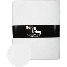 Sammet Bordsdukar Borg Living Nervøs Velour 5-Pack Bordsduk Vit (300x150cm)