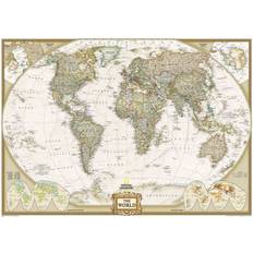 Executive Political World Map Mural Gold