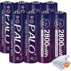 PALO 1.5v AA Li-ion Rechargeable Battery Compatible 8-pack