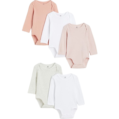 H&M Baby Bodysuits 5-pack - Light Pink/White