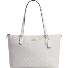 Coach Gallery Tote In Signature - Gold/Chalk/Glacierwhite