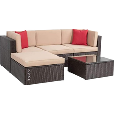 Armrests Outdoor Lounge Sets Vongrasig 5-Piece Patio Furniture Outdoor Lounge Set