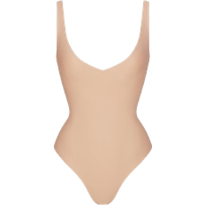 Elastane/Lycra/Spandex - Women Bodysuits SKIMS Body Unlined Plunge Thong Bodysuit - Clay