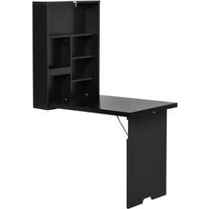 Folding desk Homcom Wall-Mounted Drop-Leaf Black Writing Desk 60x94.5cm