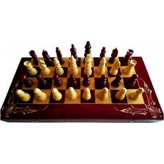 Large Handmade Wooden Chess Chessboard Chest Bordeaux Luxury