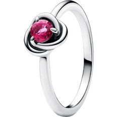 Plata Anillos Pandora October Eternity Circle Ring - Silver/Pink