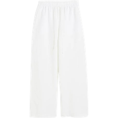 H&M Linen Blend Pull On Trousers - White