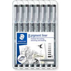 Schwarz Fineliner Staedtler 308 SB8 Pigment Liner Pens Black Set of 8