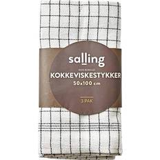 Salling Boligtekstiler Salling Chef's Tea Viskestykke Hvid, Sort (100x50cm)