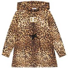 Akryl Klänningar Dolce & Gabbana Kid's Leopard Print Cotton Jersey Dress - Leo Fdo Nocciola