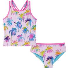 Spandex Swimwear Andy & Evan Reversible Tankini Palm Tree Print - Pink (R24G57133B-PKT)