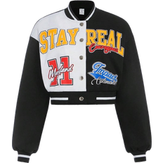 Shein Teen Girl Letter Graphic Drop Shoulder Varsity Jacket