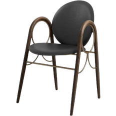 Brass Chairs Brdr. Krüger Arkade Black Leather/Brass Kitchen Chair 83cm