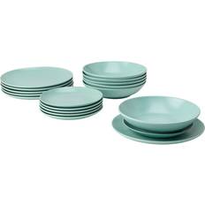 Stengods Tallriksset IKEA Färgklar Light Turquoise Tallriksset 18st