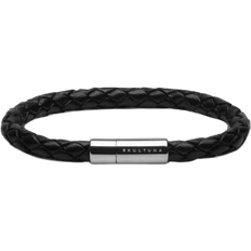 Skultuna Leather Bracelet - Silver/Black