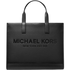 Michael Kors Black Totes & Shopping Bags Michael Kors Cooper Logo Embossed Pebbled Leather Tote Bag - Black