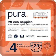 Organic Diapers Pura Premium Eco Baby Nappies Size 4 7-18kg 29pcs