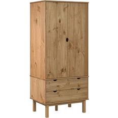 Pines Wardrobes vidaXL Otta Brown Wardrobe 30.1x67.7"