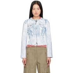 Acne Studios Damen Oberbekleidung Acne Studios Blue Pigment Print Denim 228 Light Blue FR