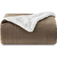 Bedsure Sherpa Fleece Throw Blanket 150x200 cm Blankets Brown