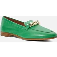 Green - Women Loafers Dune London Women's Ladies Goldsmith Chain Trim Leather Loafers Green