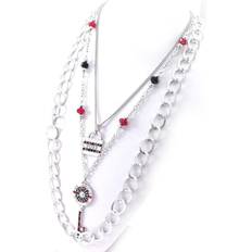 Enamel Necklaces Noa [G5973] Designer long necklace 'Un Amour de Clé' red black