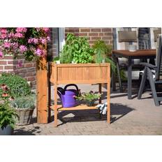 Dakota Fields Raised bed with shelf, brown