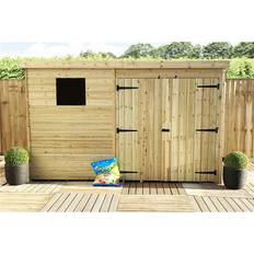 Outbuildings Rosalind Wheeler 4 Pressure Treated Pent Shed with Double Doors (Building Area )