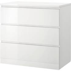 IKEA MALM High-Gloss White Chest of Drawer 80x78cm
