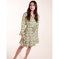 Green - Short Dresses Blue Vanilla Long Sleeve Shirt Mini Dress GREEN