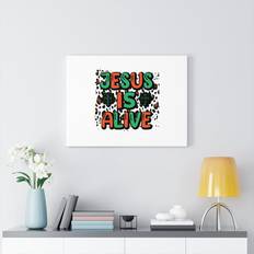 Blue Elephant Jesus Is Alive Framed Art