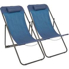 Harbour Housewares Folding Metal Deck Chairs