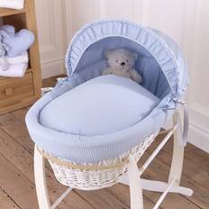 Abnehmbare Seiten Gitterbetten Clair De Lune Waffle White Wicker Moses Basket