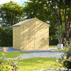 power 8 ft. W 6 ft. D Solid Wood Tongue & Groove Reverse Shed (Building Area )
