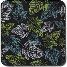 Marlow Home Co Leaf Print on Dark Background Coaster