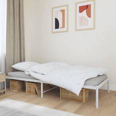 White Noise Metal Bed Frame White