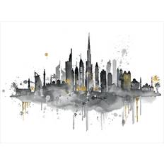 Latitude Run SUMMER THORNTON DUBAI SKYLINE 60X80 CANVAS Framed Art