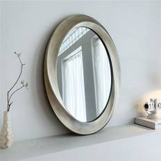 Metro Lane Brynnen Manufactured Wood Oval Wall Mirror