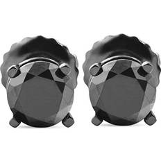 Pompeii3 14k Black Gold Ct T.W. Round-Cut Black Diamond Studs Screw Back Women's Earrings