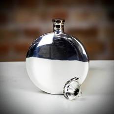 Argento Fiaschette 5.5oz Plain Ellipse Pewter Hip Flask