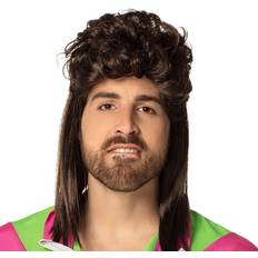 Chav Larry Mullet Wig Brown