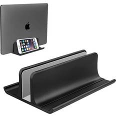 Laptop Stands Vaydeer Vertical Laptop Stand Holder Adjustable Desktop Notebook Dock Space-Saving Three-in-one for All MacBook Pro Air, Mac,HP, Dell, Microsoft Surface,Lenovo, up to 17.3 inch Black