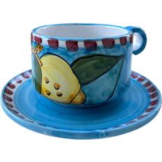 PICCOLA HOME Sorrento Limone Teacup With Saucer Tea Cup