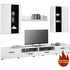 Schwarz - Weiß Fernsehschränke Poco Wall Unit Kiel White Fernsehschrank 270x190cm