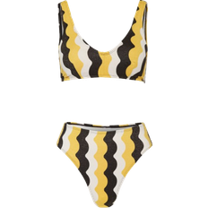 Polyamid Bikini-Sets O'Neill Beach Vintage with Glitter Yarn Bikini Bralette - Black/White/Yellow