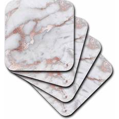 3DRose Image of Chic Gray Trendy Copper Coaster 4pcs