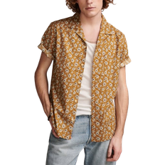 Yellow Shirts Lucky Brand Printed Camp Collar Short Sleeve Shirt - Gold Multi